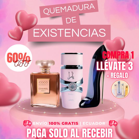 PROMOCIÓN COMPRA 1 Y LLEVE 3 + REGALO (Good girl+yara+coco Chanel+Perfumero)